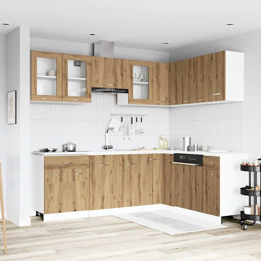 Set Di Mobili Da Cucina 11 Pz Rovere Artigianale Truciolato