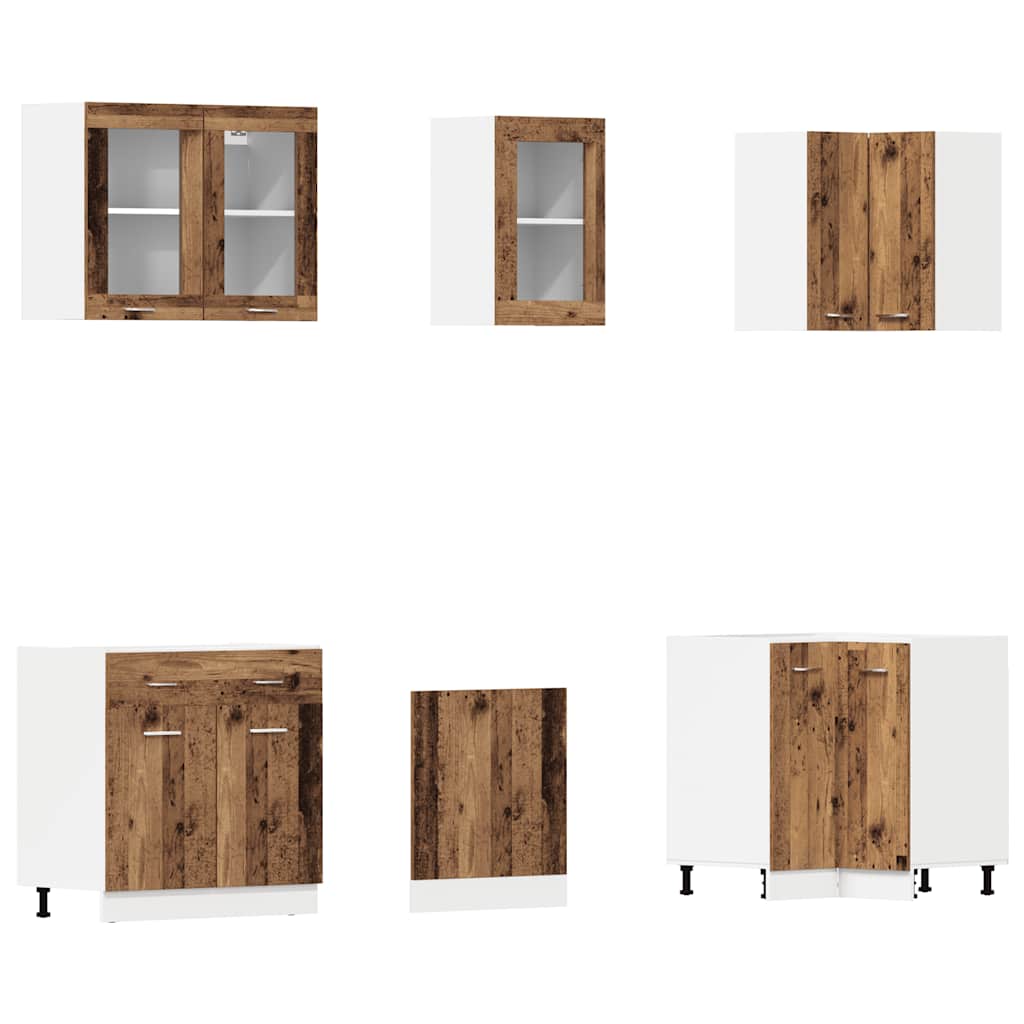 Set Di Mobili Da Cucina 11 Pz In Truciolato