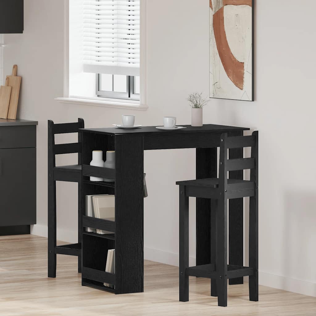 Tavolino Da Bar Con Ripiani Marrone Rovere 102X50X103,5 Cm