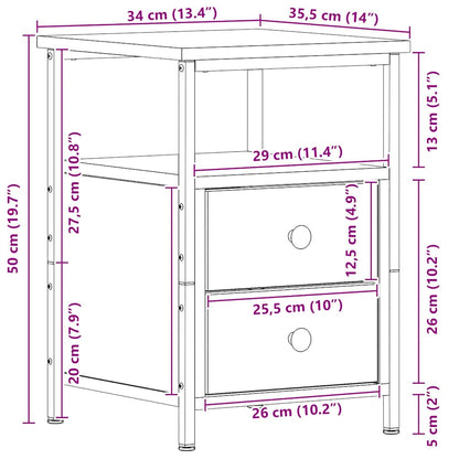 Comodino 34X35,5X50 Cm In Legno Multistrato
