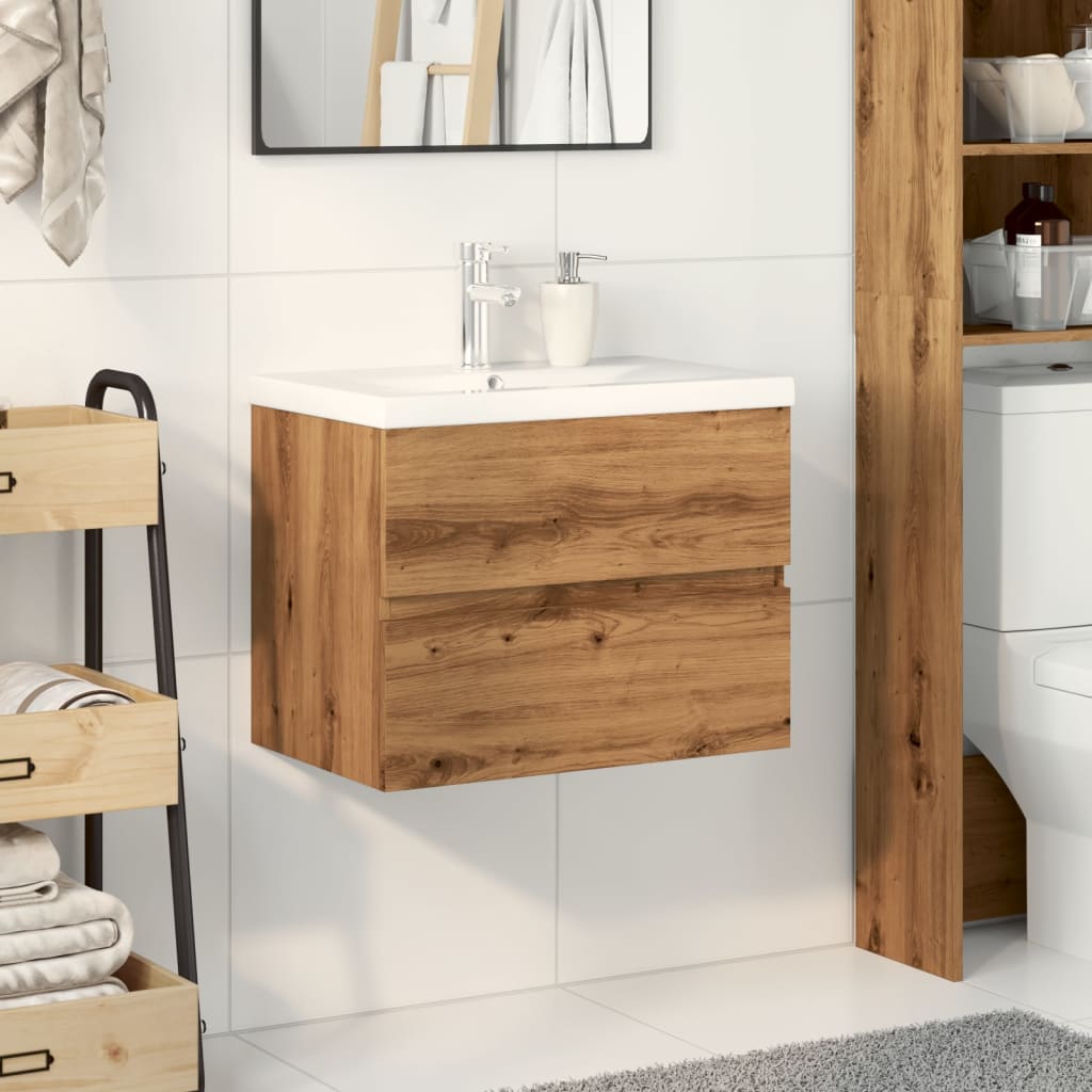 Mobile Con Lavabo Integrato Rovere Artigianale