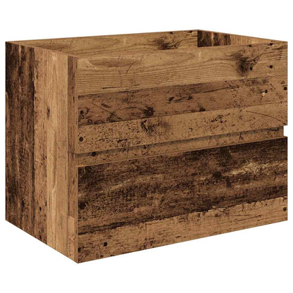 Mobile Da Bagno Con Lavabo Integrato E Rubinetto Legno Antico