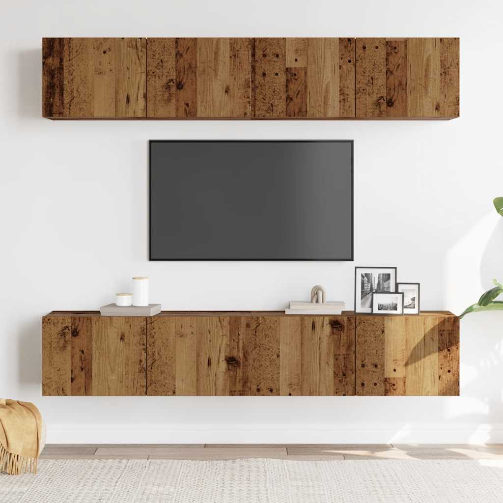 Mobili Tv A Parete 4 Pz In Legno Multistrato