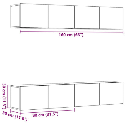 Mobili Tv A Parete 4 Pz In Legno Multistrato
