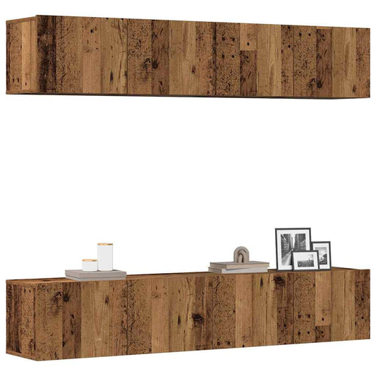 Mobili Tv A Parete 4 Pz In Legno Multistrato