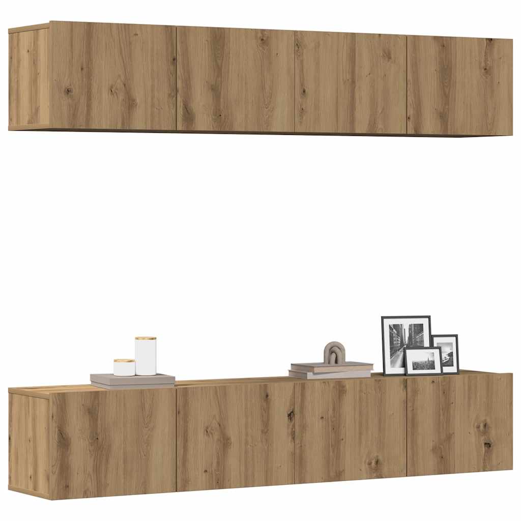 Mobili Tv A Parete 4 Pz In Legno Multistrato