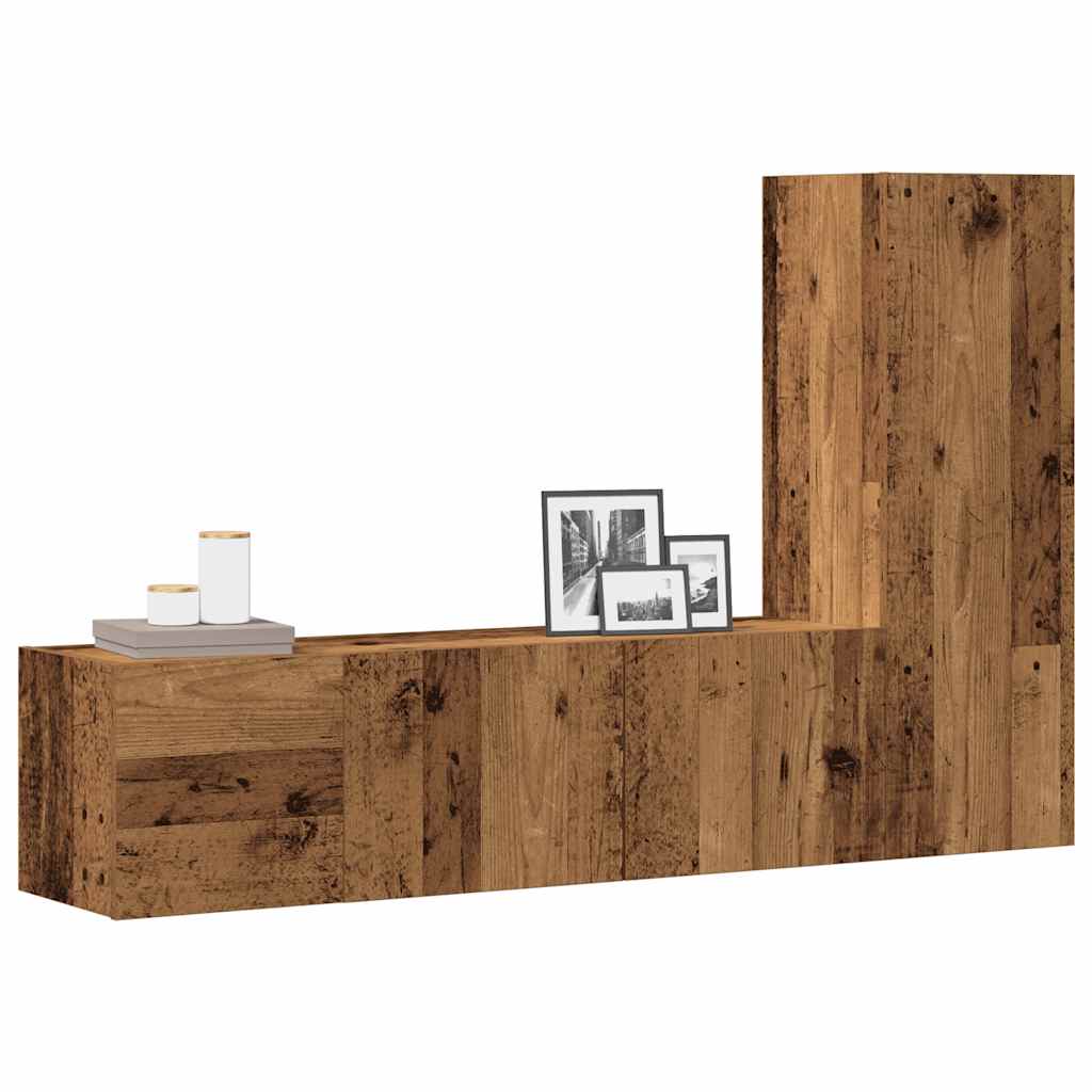 Set Di Mobili Porta Tv 3 Pz In Legno Multistrato