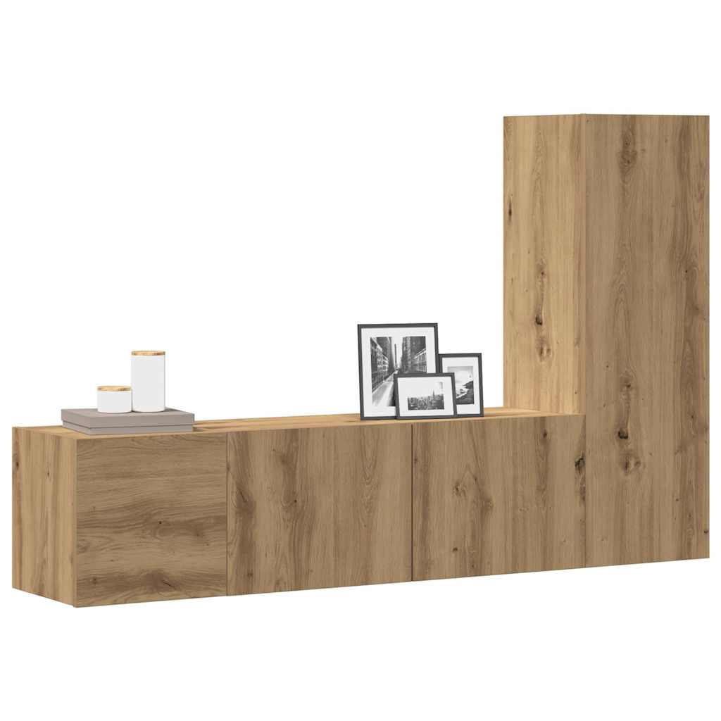 Set Di Mobili Porta Tv 3 Pz In Legno Multistrato