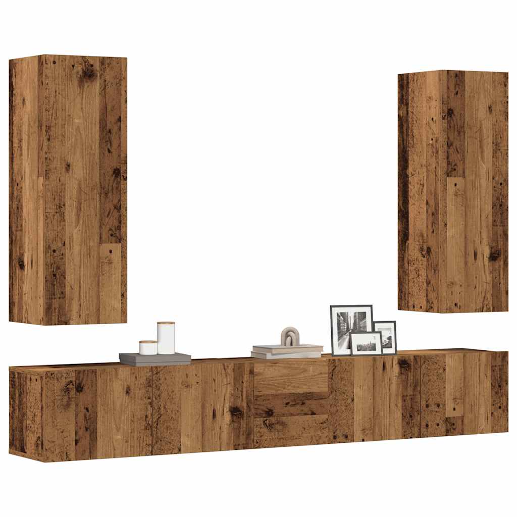 Set Di Mobili Porta Tv 3 Pz In Legno Multistrato