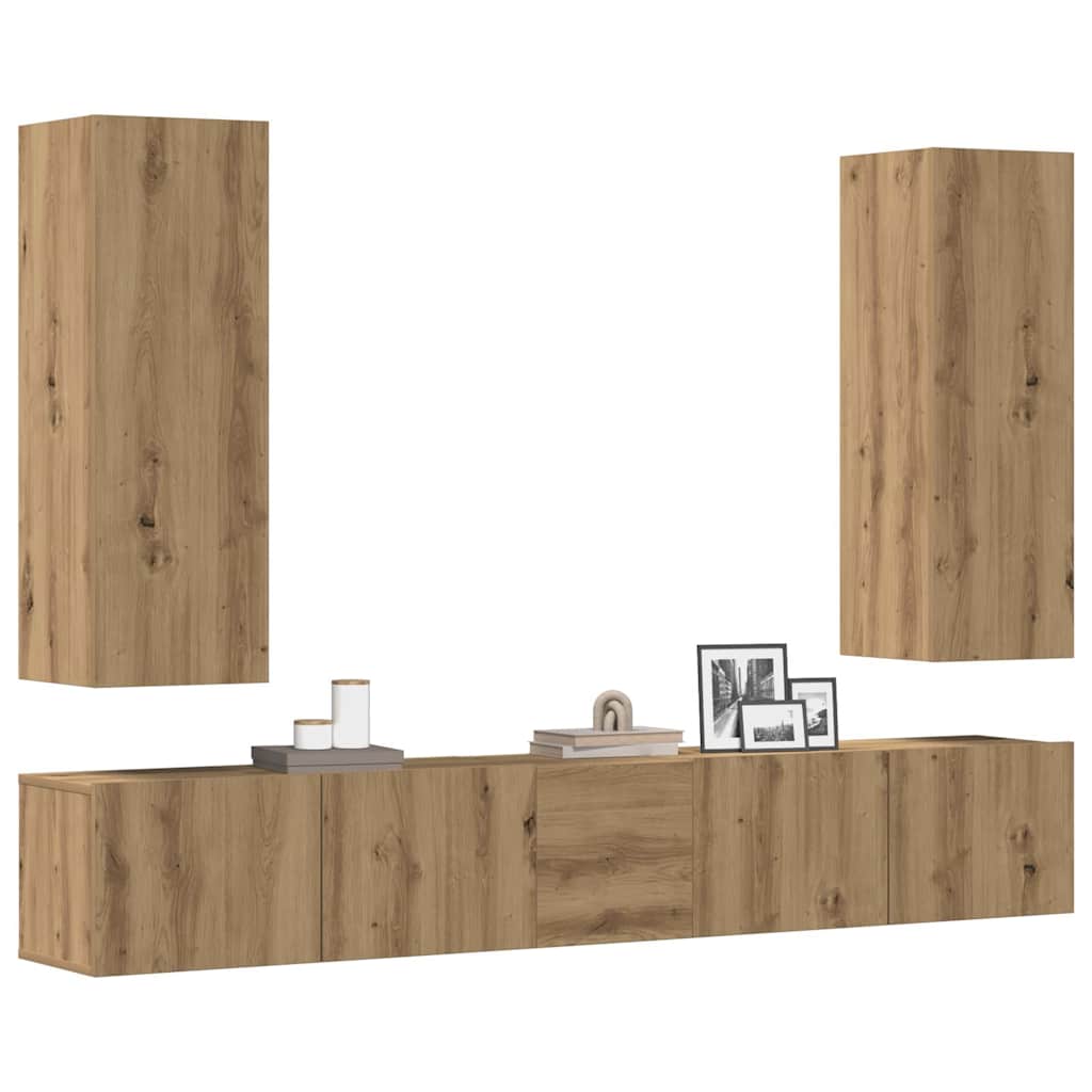 Set Di Mobili Porta Tv 3 Pz In Legno Multistrato