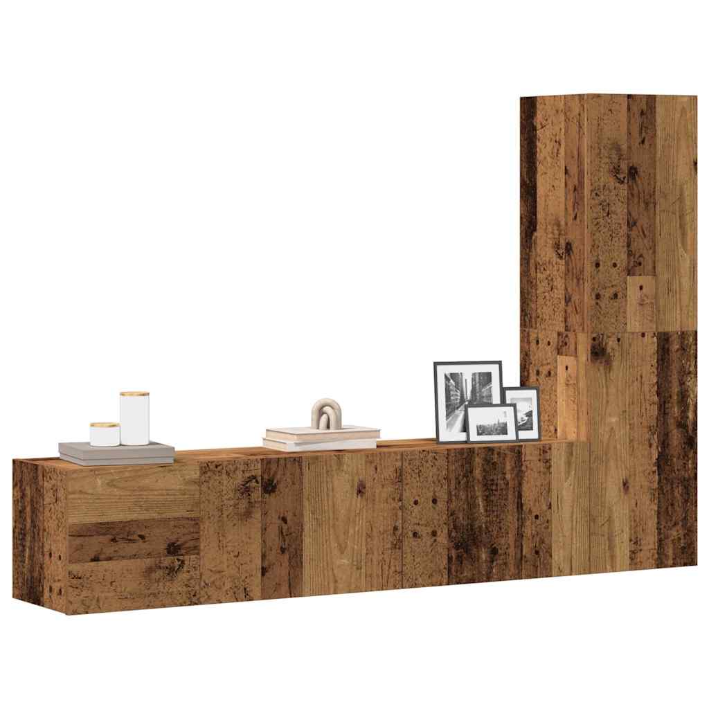 Set Di Mobili Porta Tv 3 Pz In Legno Multistrato