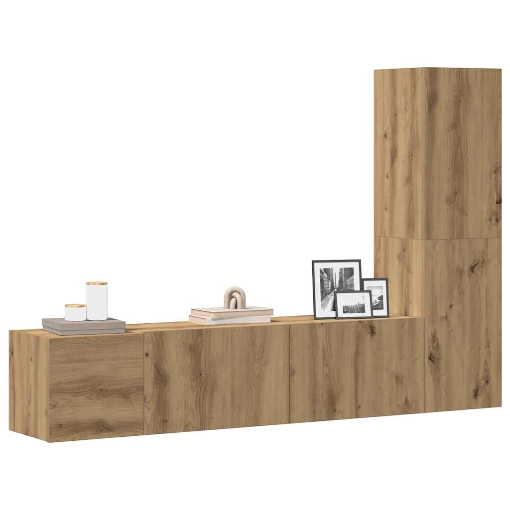 Set Di Mobili Porta Tv 3 Pz In Legno Multistrato