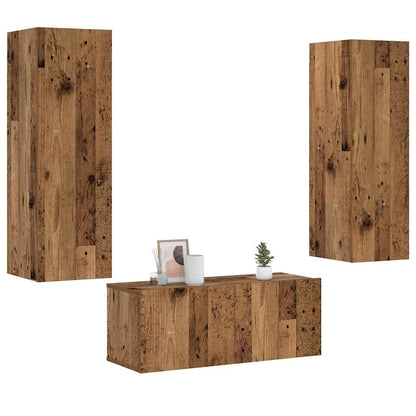 Set Mobili Porta Tv 3 Pz In Legno Multistrato