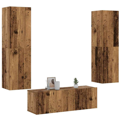 Set Mobili Porta Tv 3 Pz In Legno Multistrato