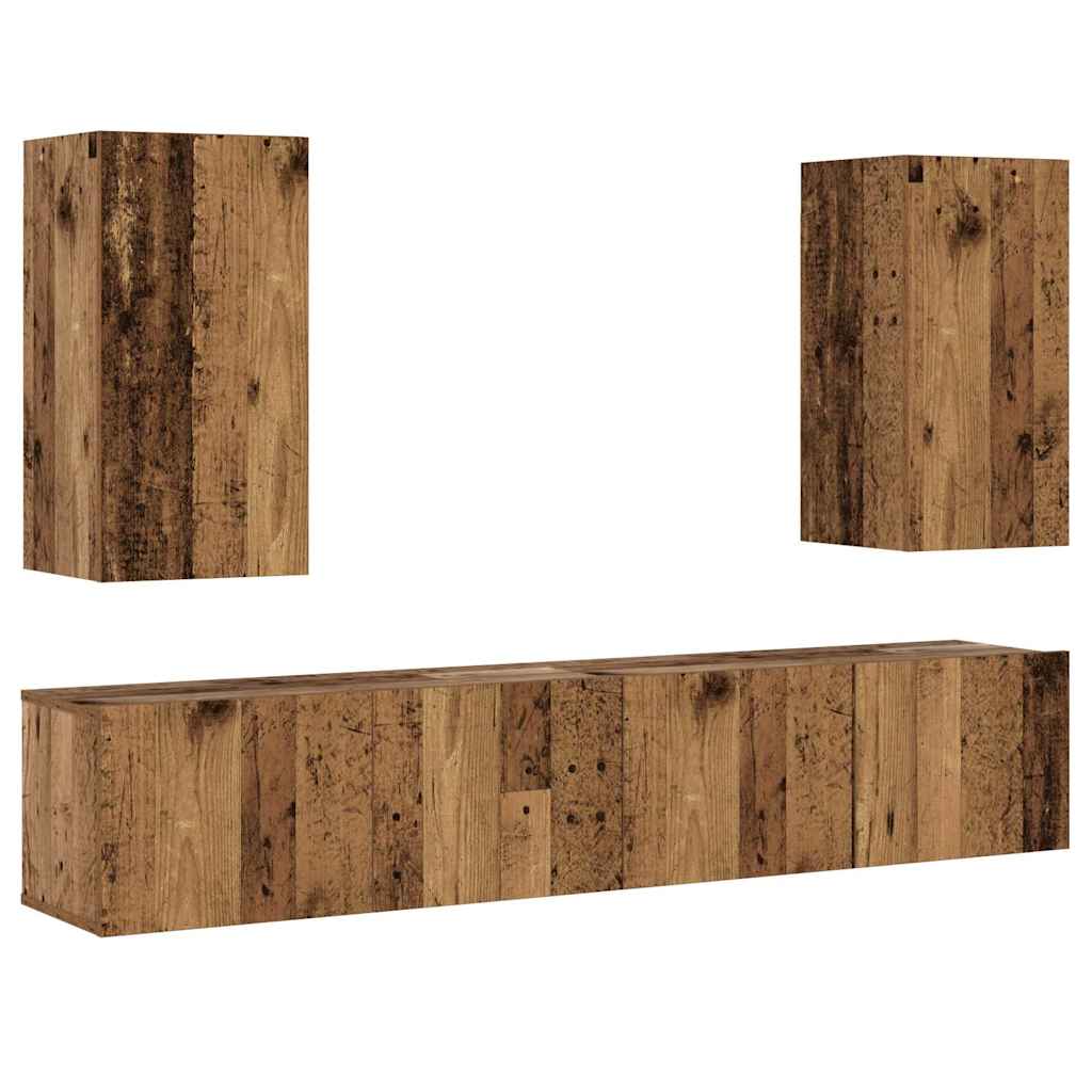 Mobili Tv A Parete 4 Pz In Legno Multistrato