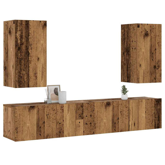 Mobili Tv A Parete 4 Pz In Legno Multistrato