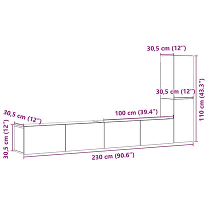 Mobili Tv A Parete 3 Pz In Legno Multistrato
