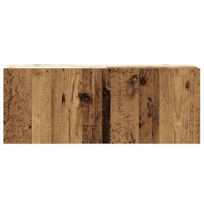 Set Mobile Tv 5 Pz Montato A Parete Legno Antico In Truciolato