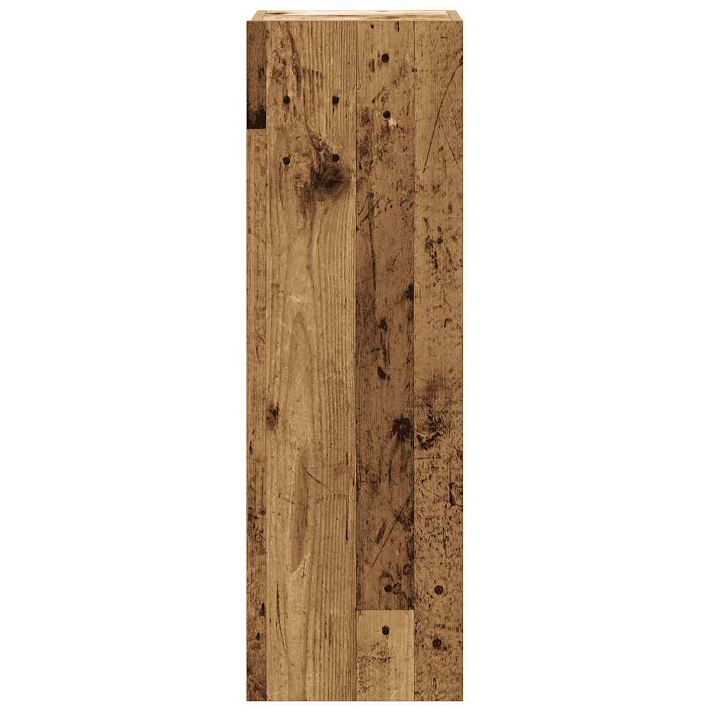 Set Mobile Tv 5 Pz Montato A Parete Legno Antico In Truciolato