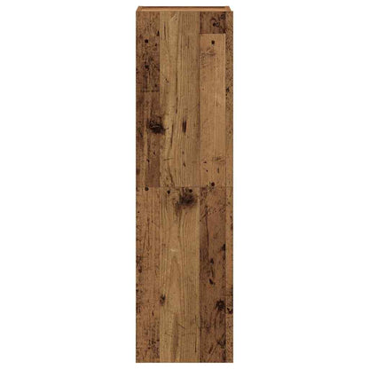 Set Mobile Tv 7 Pz Montato A Parete Legno Antico In Truciolato