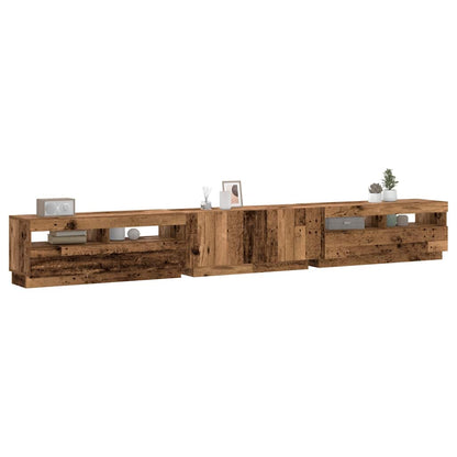 Set Mobili Tv 3Pz Con Luci Led In Legno Multistrato