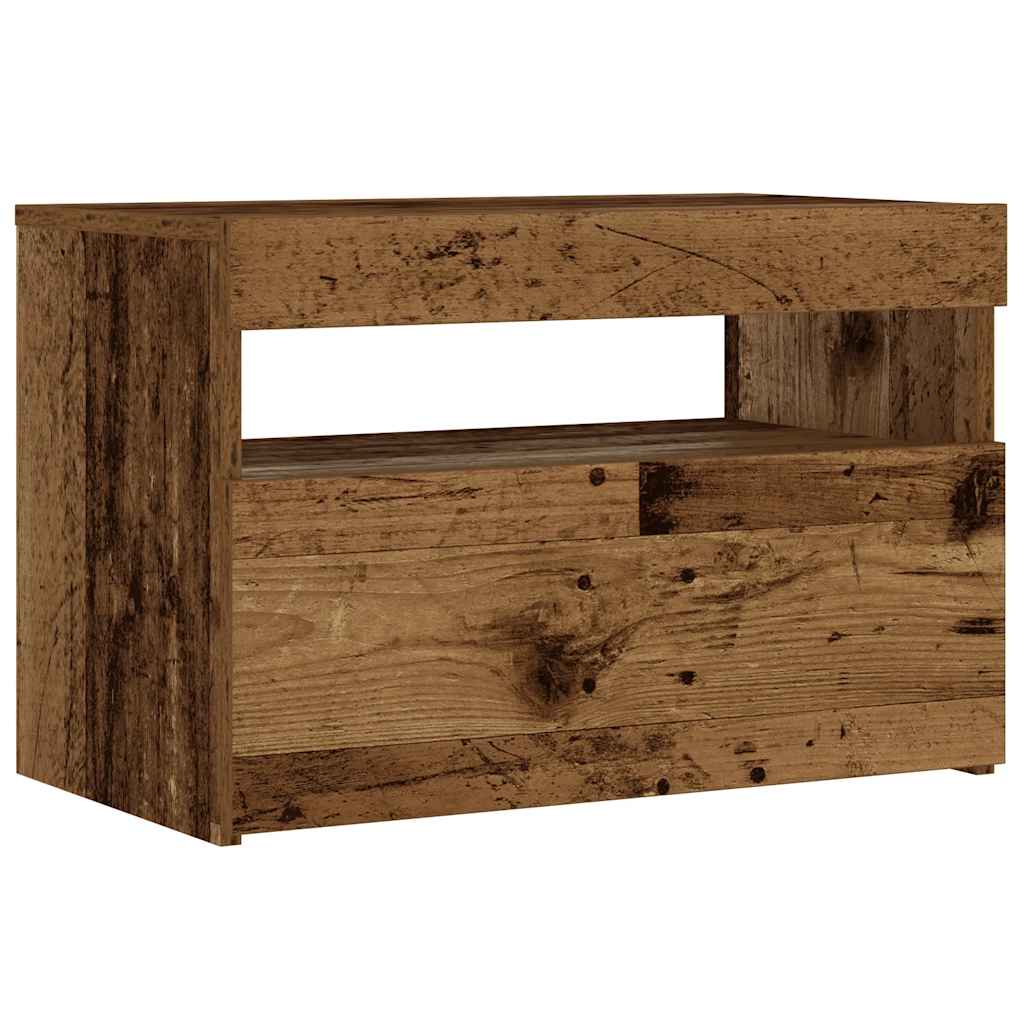Comodino Con Led 60X35X40 Cm In Legno Multistrato