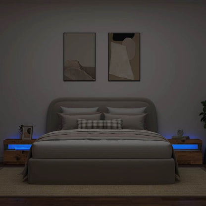 Comodino Con Led 60X35X40 Cm In Legno Multistrato