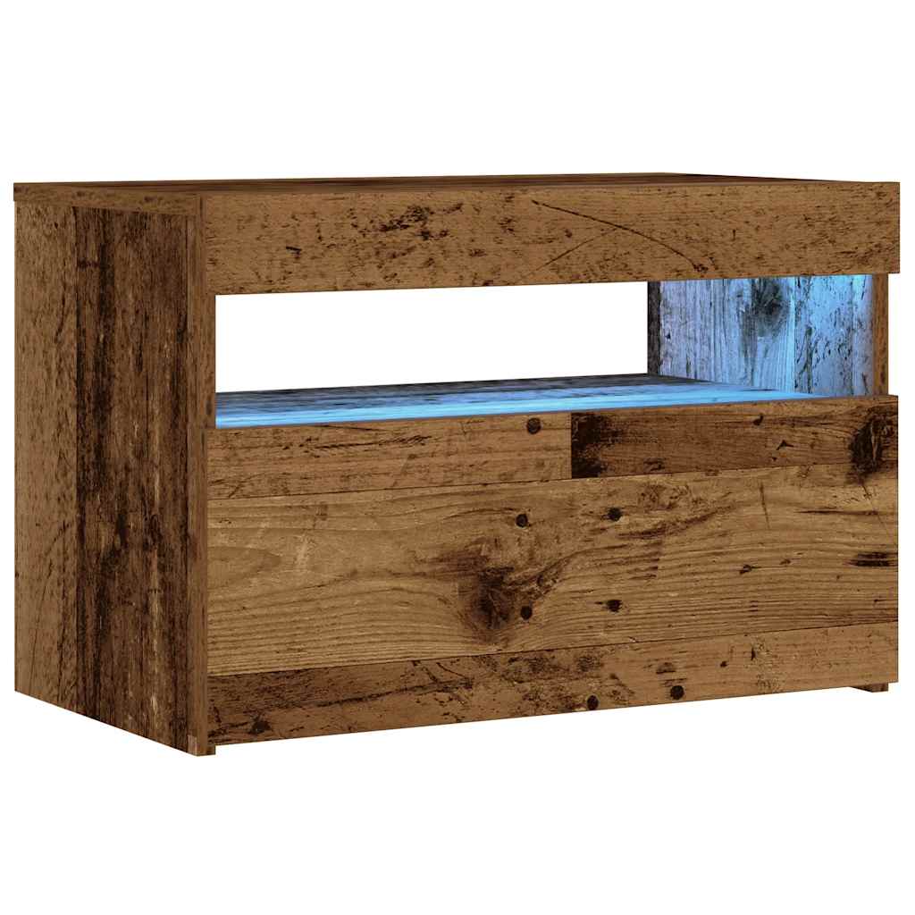 Comodino Con Led 60X35X40 Cm In Legno Multistrato