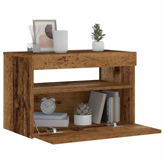 Comodino Con Led 60X35X40 Cm In Legno Multistrato