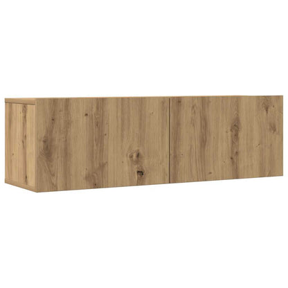 Set Mobile Tv 7 Pz Montato A Parete Rovere In Legno Multistrato