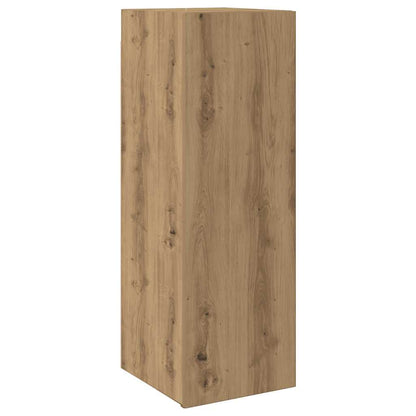 Set Mobile Tv 9 Pz Montato A Parete Rovere In Legno Multistrato