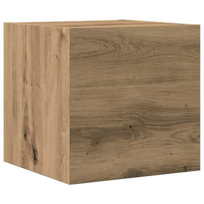 Set Mobile Tv 9 Pz Montato A Parete Rovere In Legno Multistrato