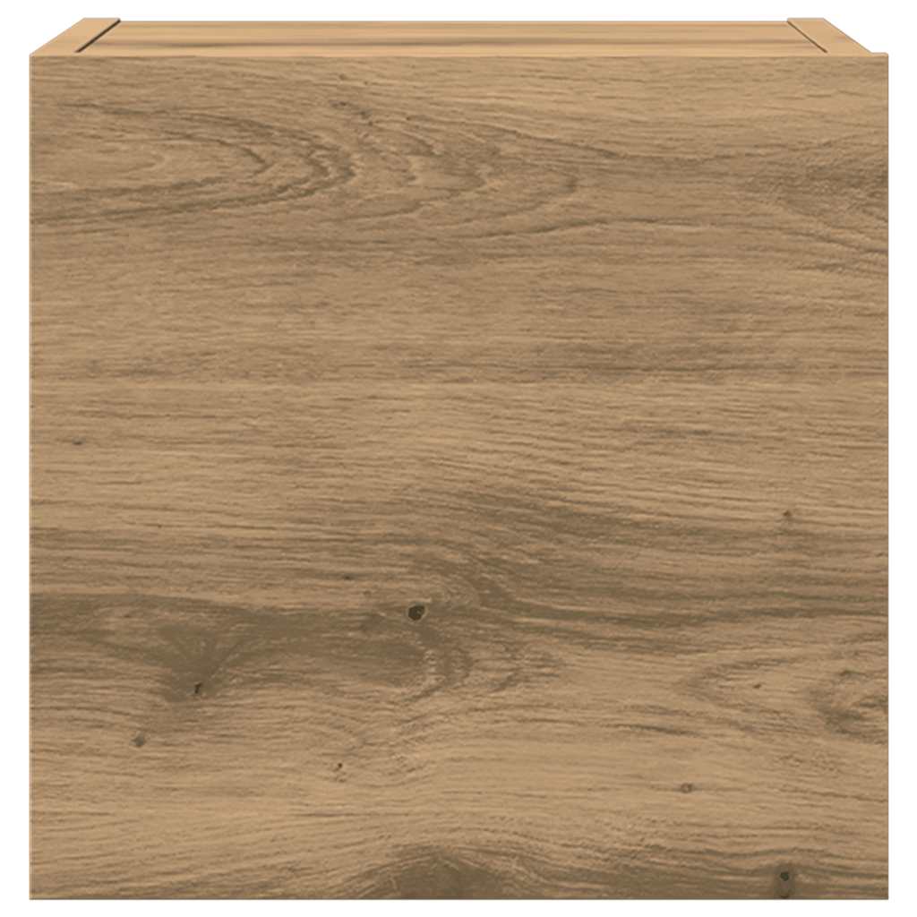 Set Mobile Tv 9 Pz Montato A Parete Rovere In Legno Multistrato