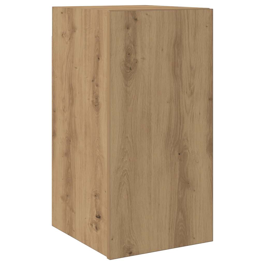 Set Mobile Tv 9 Pz Montato A Parete Rovere In Legno Multistrato