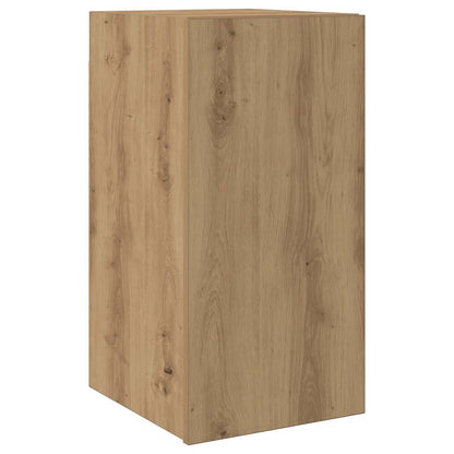 Set Mobile Tv 9 Pz Montato A Parete Rovere In Legno Multistrato