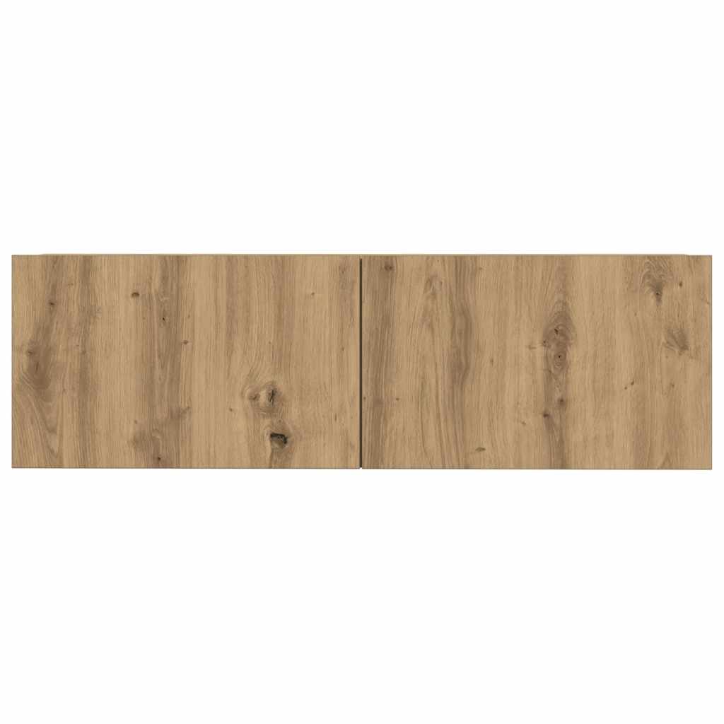 Set Mobile Tv 9 Pz Montato A Parete Rovere In Legno Multistrato