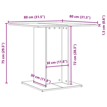Tavolo Da Pranzo 80X80X75 Cm Legno Multistrato