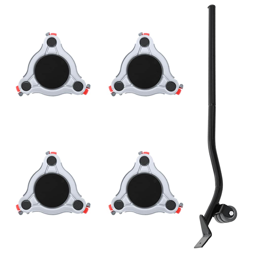 Rulli Mobili 4 Pz Con Sollevatore 14,5X13,5X4 Cm Acciaio 400 Kg Antracite
