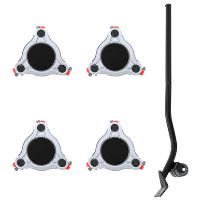 Rulli Mobili 4 Pz Con Sollevatore 14,5X13,5X4 Cm Acciaio 400 Kg Antracite