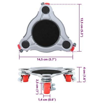 Rulli Mobili 4 Pz Con Sollevatore 14,5X13,5X4 Cm Acciaio 400 Kg Antracite