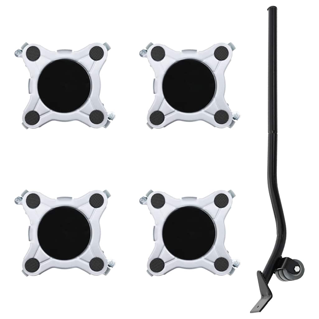 Rulli Mobili 4 Pz Con Sollevatore 15,5X15,5X5,5 Cm 1000 Kg Antracite