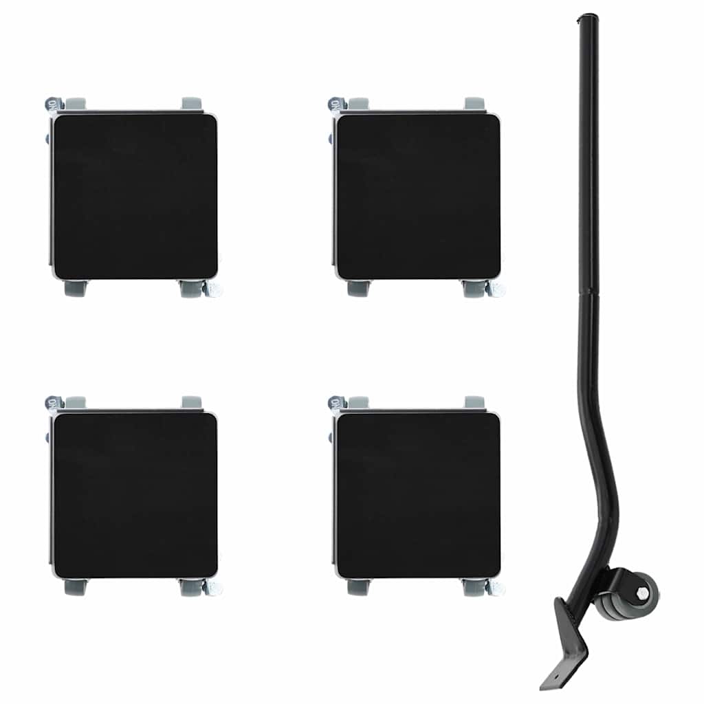 Rulli Mobili 4 Pz Con Sollevatore 13,5X13,5X6 Cm Acciaio 1300Kg Antracite