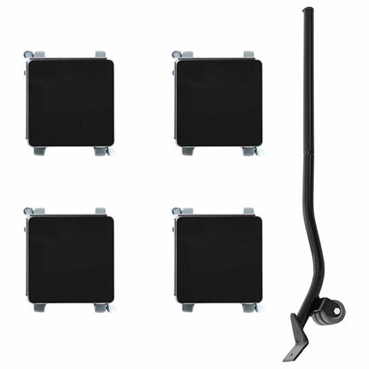 Rulli Mobili 4 Pz Con Sollevatore 13,5X13,5X6 Cm Acciaio 1300Kg Antracite