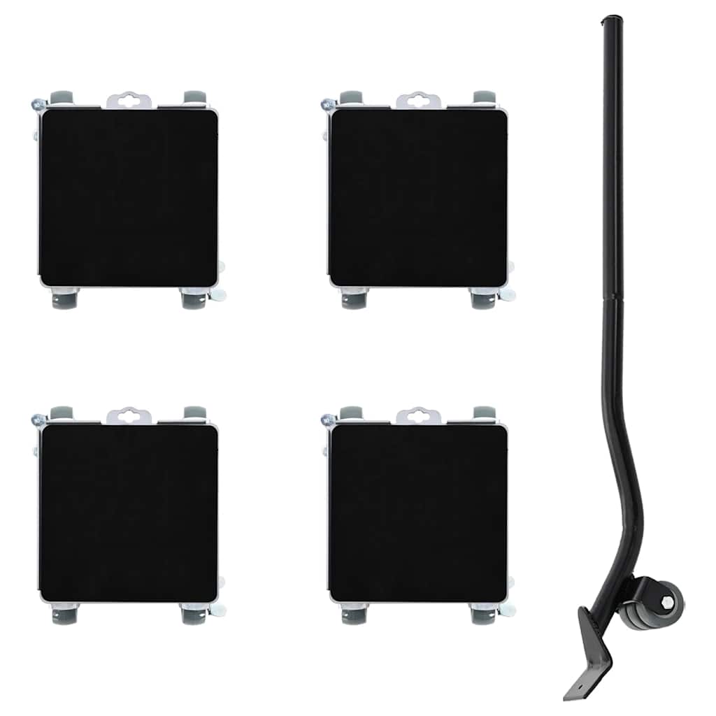 Rulli Mobili 4 Pz Con Sollevatore 17,5X16X7,5 Cm Acciaio 1600Kg Antracite