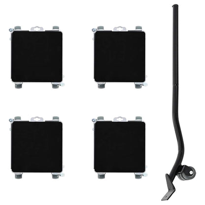 Rulli Mobili 4 Pz Con Sollevatore 17,5X16X7,5 Cm Acciaio 1600Kg Antracite