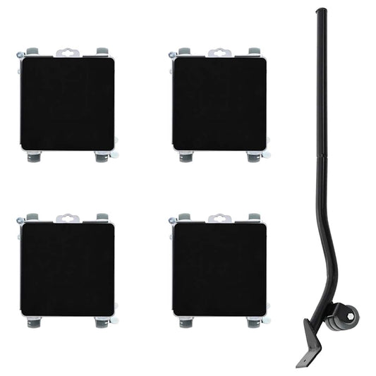 Rulli Mobili 4 Pz Con Sollevatore 17,5X16X7,5 Cm Acciaio 1600Kg Antracite