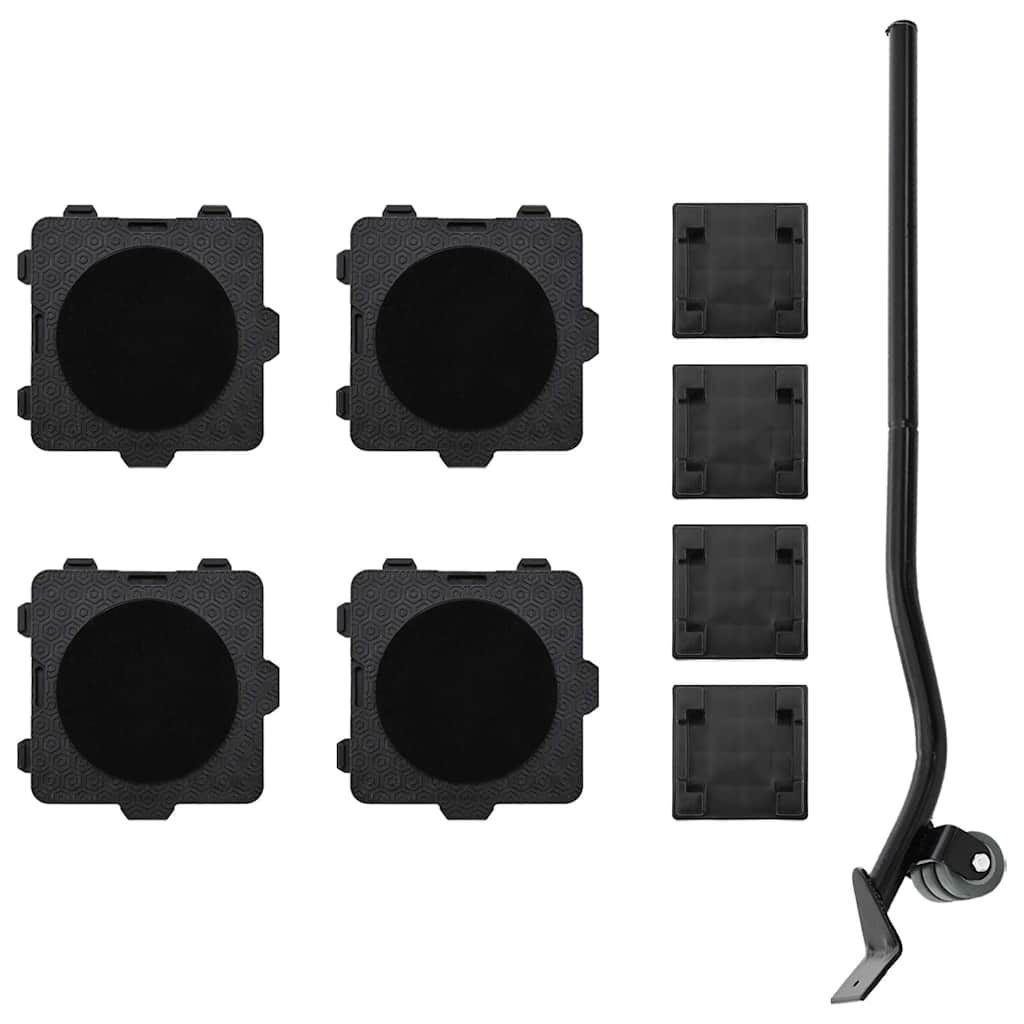 Rulli Mobili 4 Pz Con Sollevatore Nero 13,5X13,5X4,2 Cm 300 Kg Antracite
