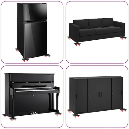 Rulli Mobili 4 Pz Con Sollevatore Nero 13,5X13,5X4,2 Cm 300 Kg Antracite