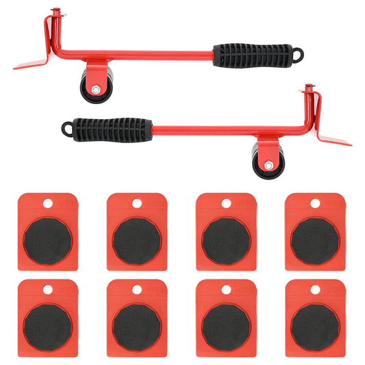 Rulli Per Mobili 8 Pz Con Sollevatori Rossi 9,8X7,5X3 Cm 150 Kg Antracite