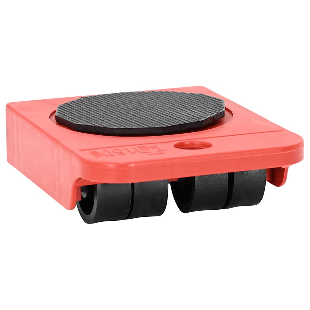 Rulli Per Mobili 8 Pz Con Sollevatori Rossi 9,8X7,5X3 Cm 150 Kg Antracite